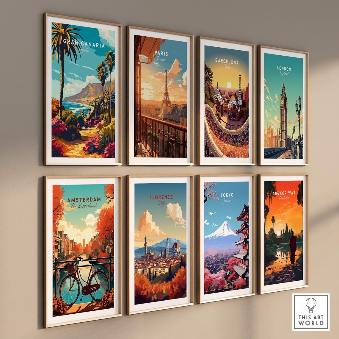 Gran Canaria Spain Tropical Cove Palm Grove Ocean View Poster - Image 3