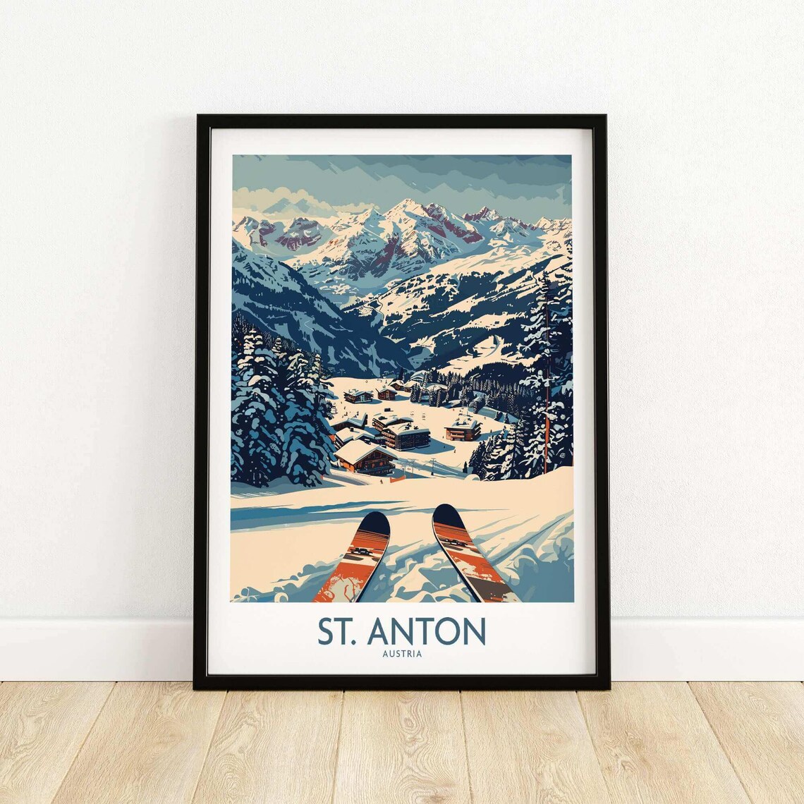 St Anton Ski Resort Poster, Winter Sports Art - Image 5