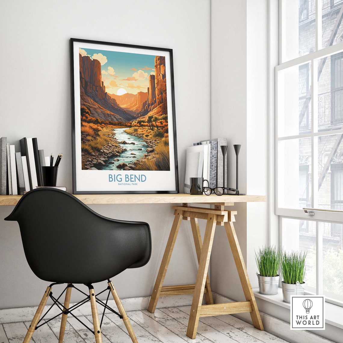 Big Bend National Park Texas Desert Canyon River Sunset Art Poster - Image 4
