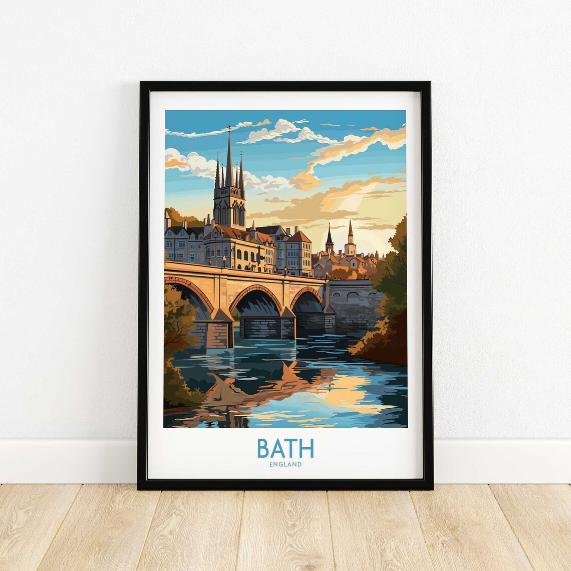 Bath England Travel Poster, City Wall Art Print