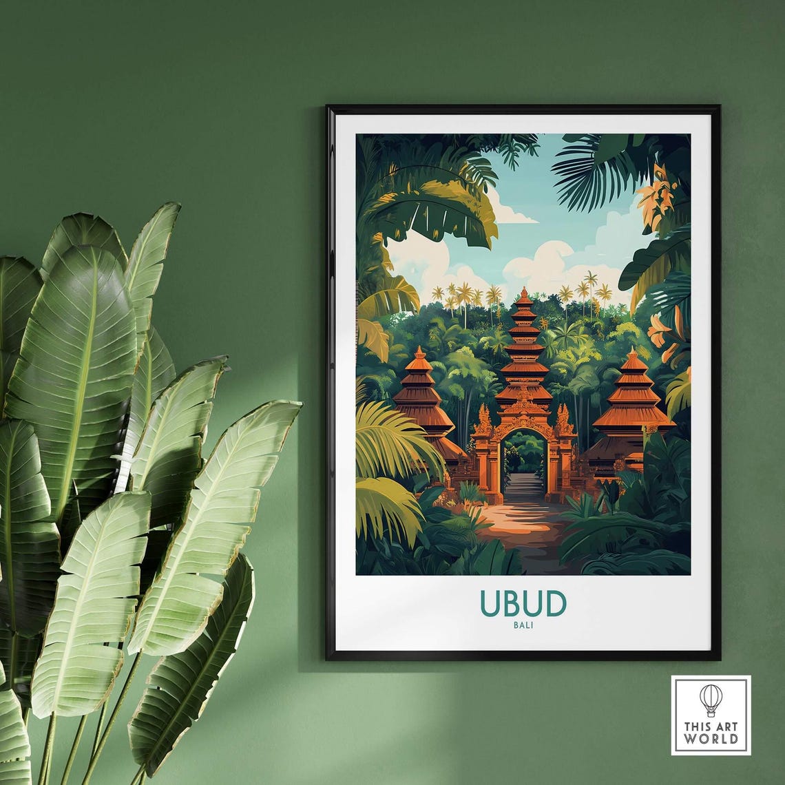 Ubud Bali Travel Poster, Ubud Wall Decor - Image 2