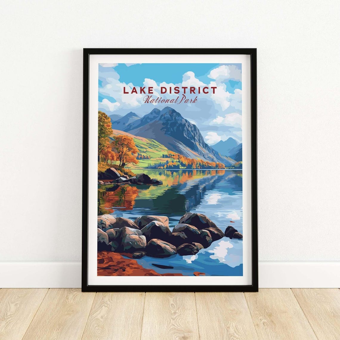 Lake District Travel Poster, Cumbria England
