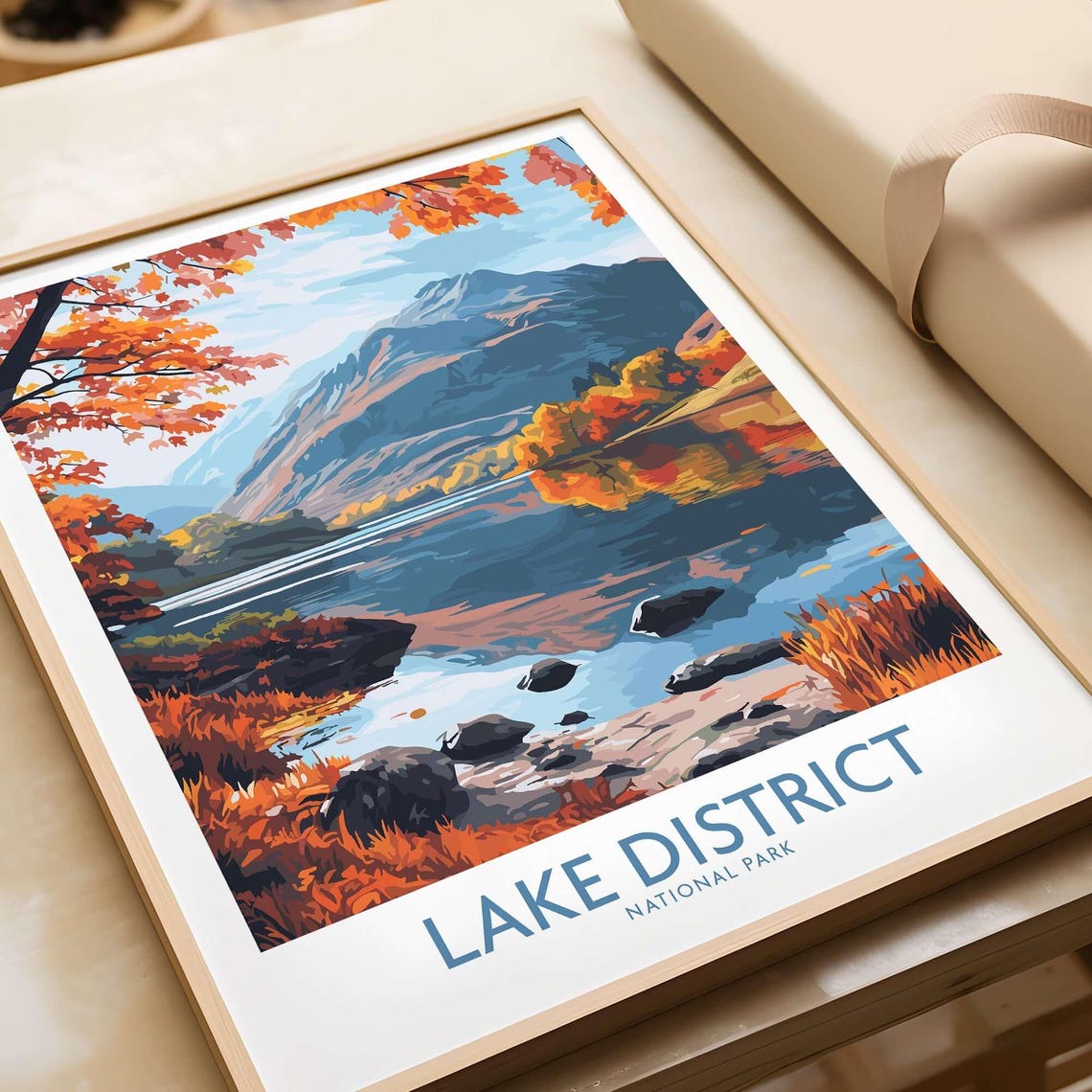 Lake District Poster, Cumbria England Landscape