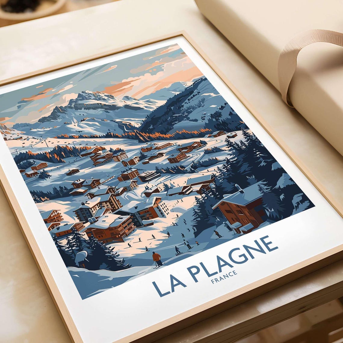 La Plagne French Alps Ski Resort Poster