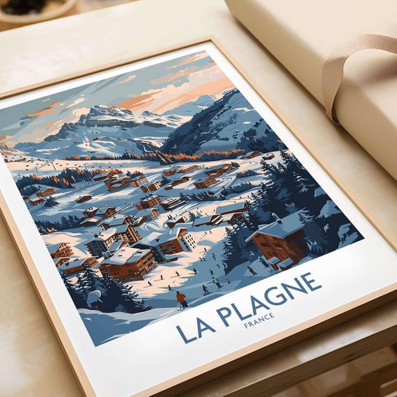 La Plagne French Alps Ski Resort Poster