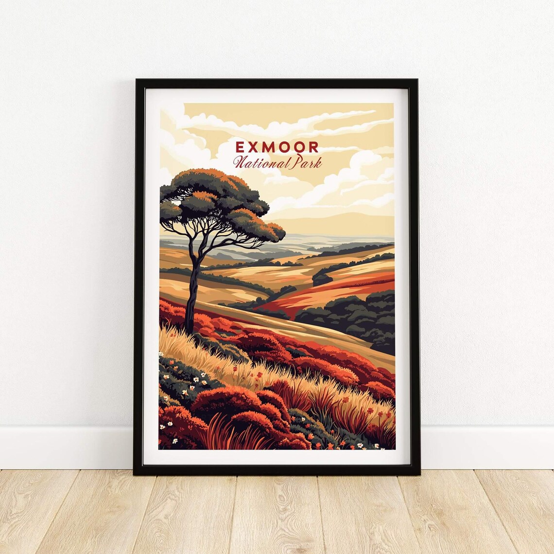 Exmoor Travel Poster, National Park Illustration