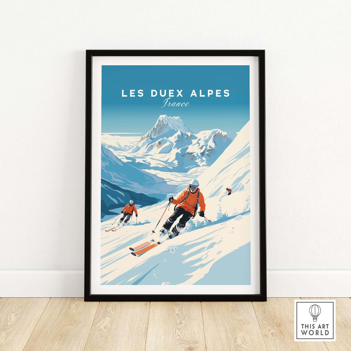 Les Deux Alpes France Travel Poster, Wall Art Print