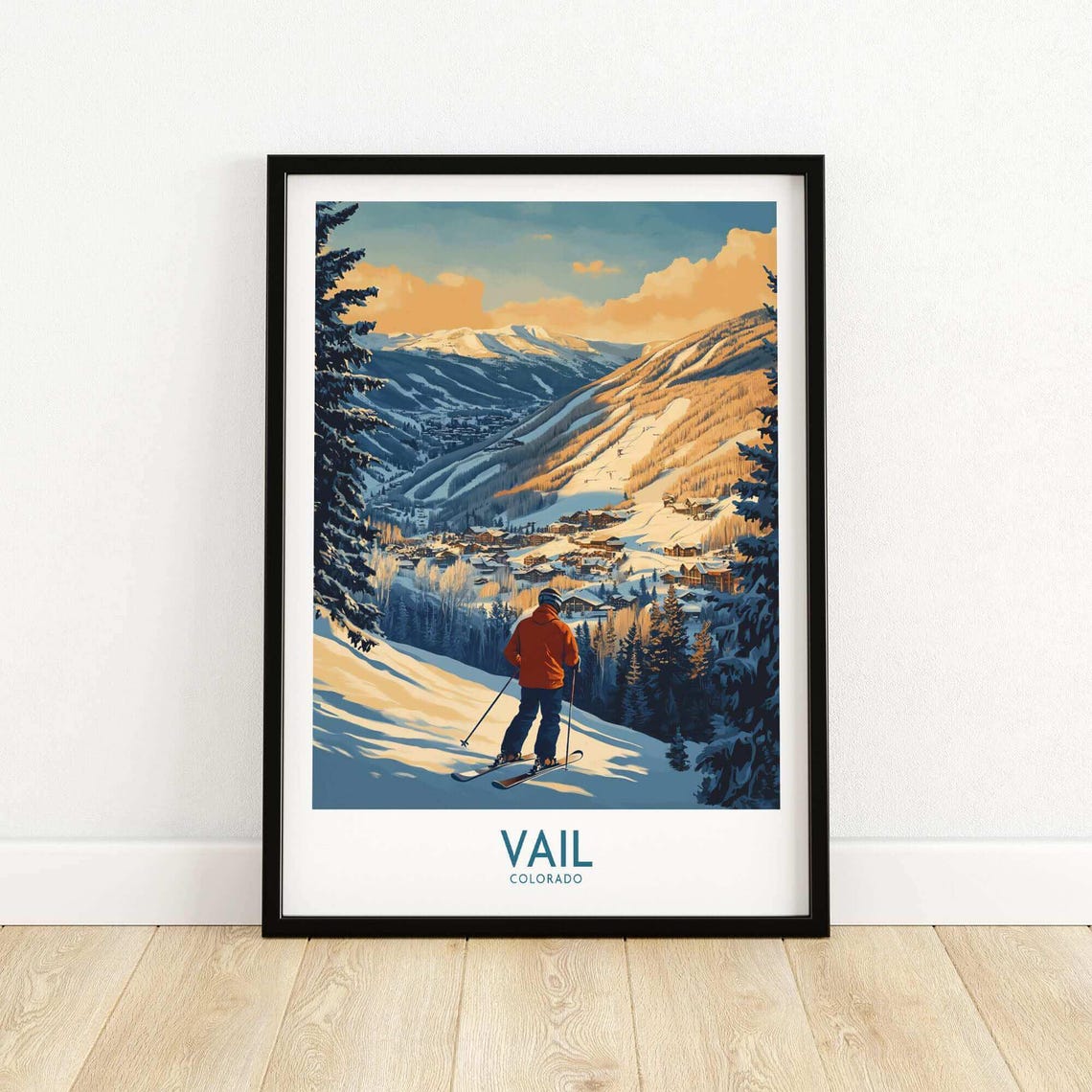 Vail Ski Lodge Winter Sport Wall Art Print - Image 5
