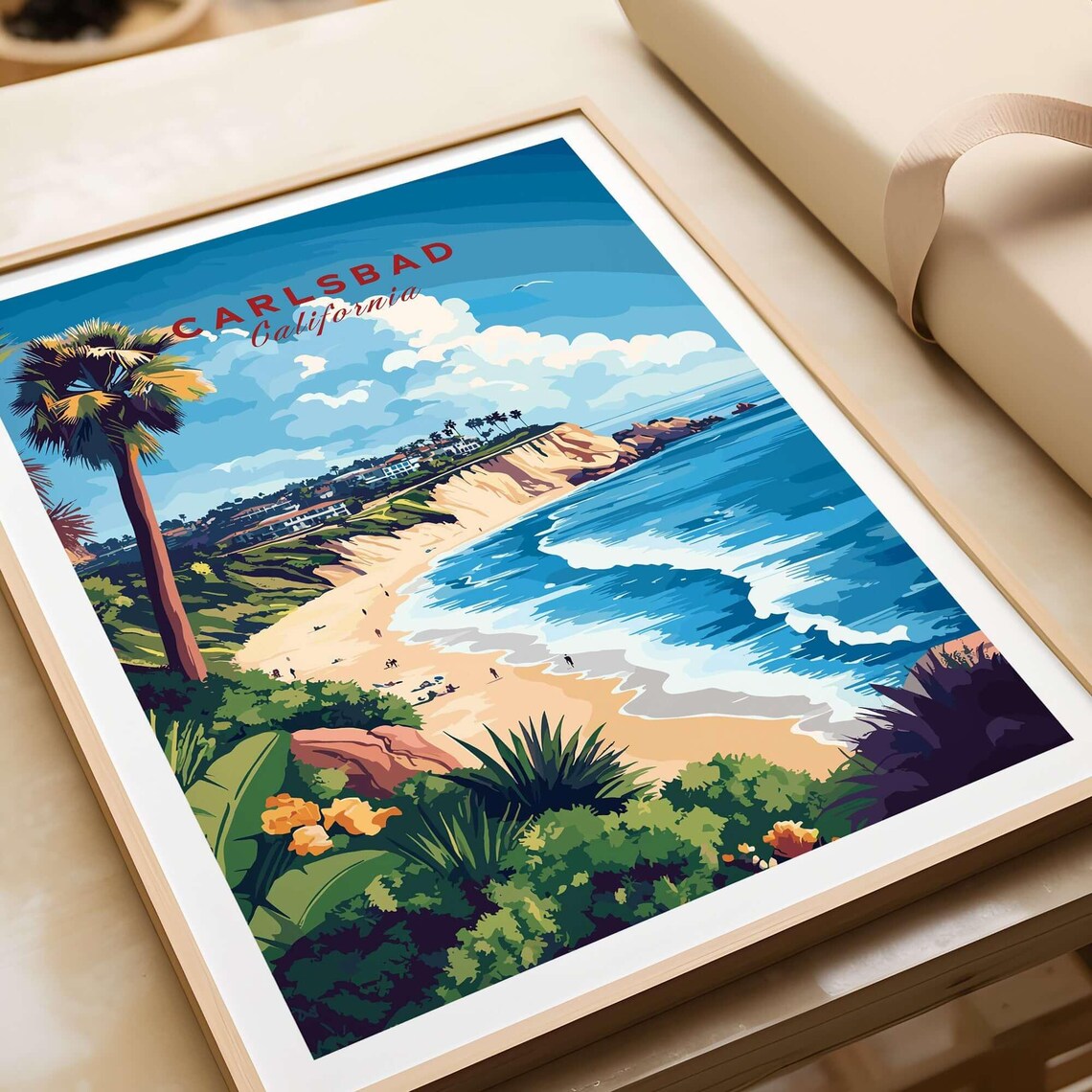 Carlsbad Travel Print, California Wall Art - Image 4