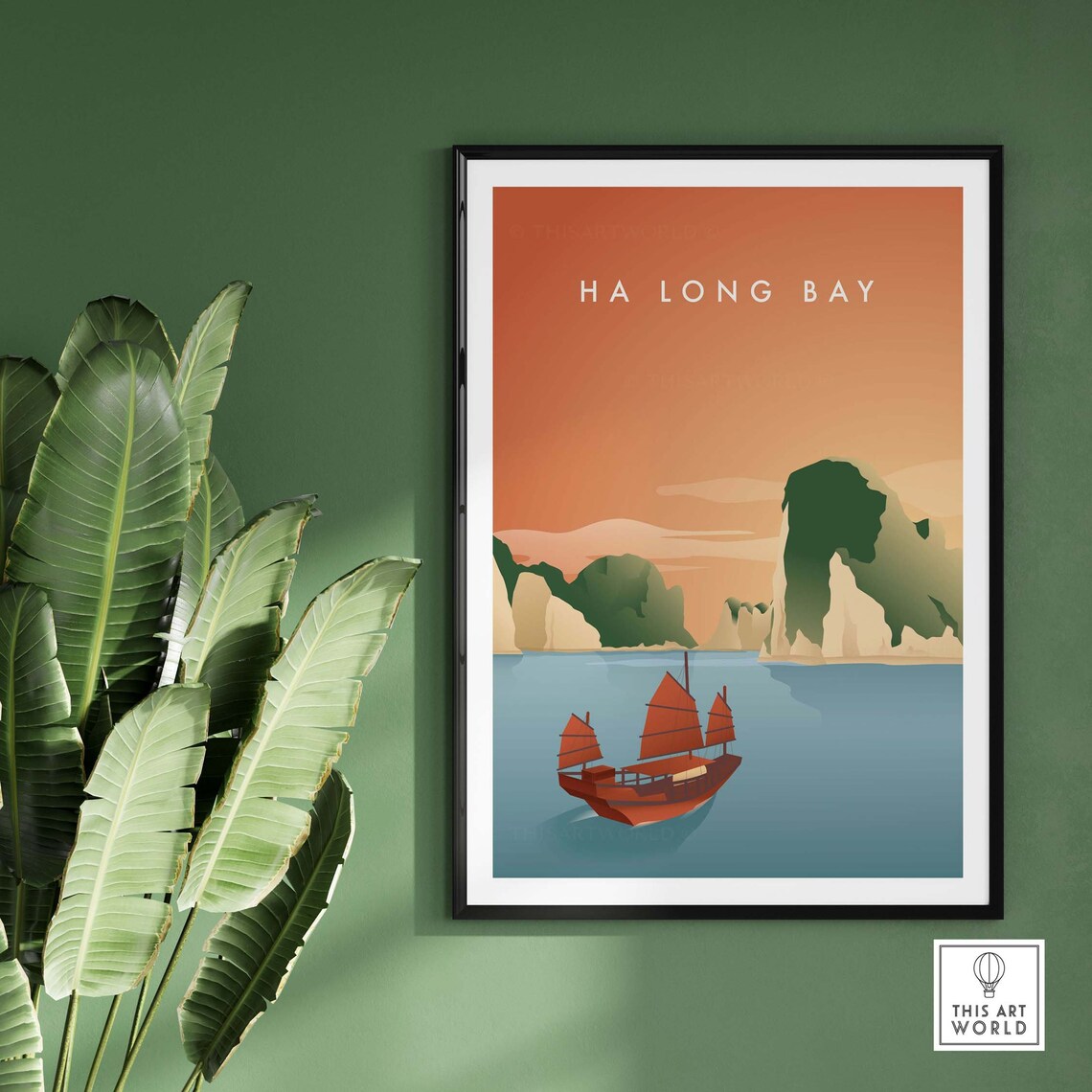 Ha Long Bay Junk Boat Travel Poster - Image 3
