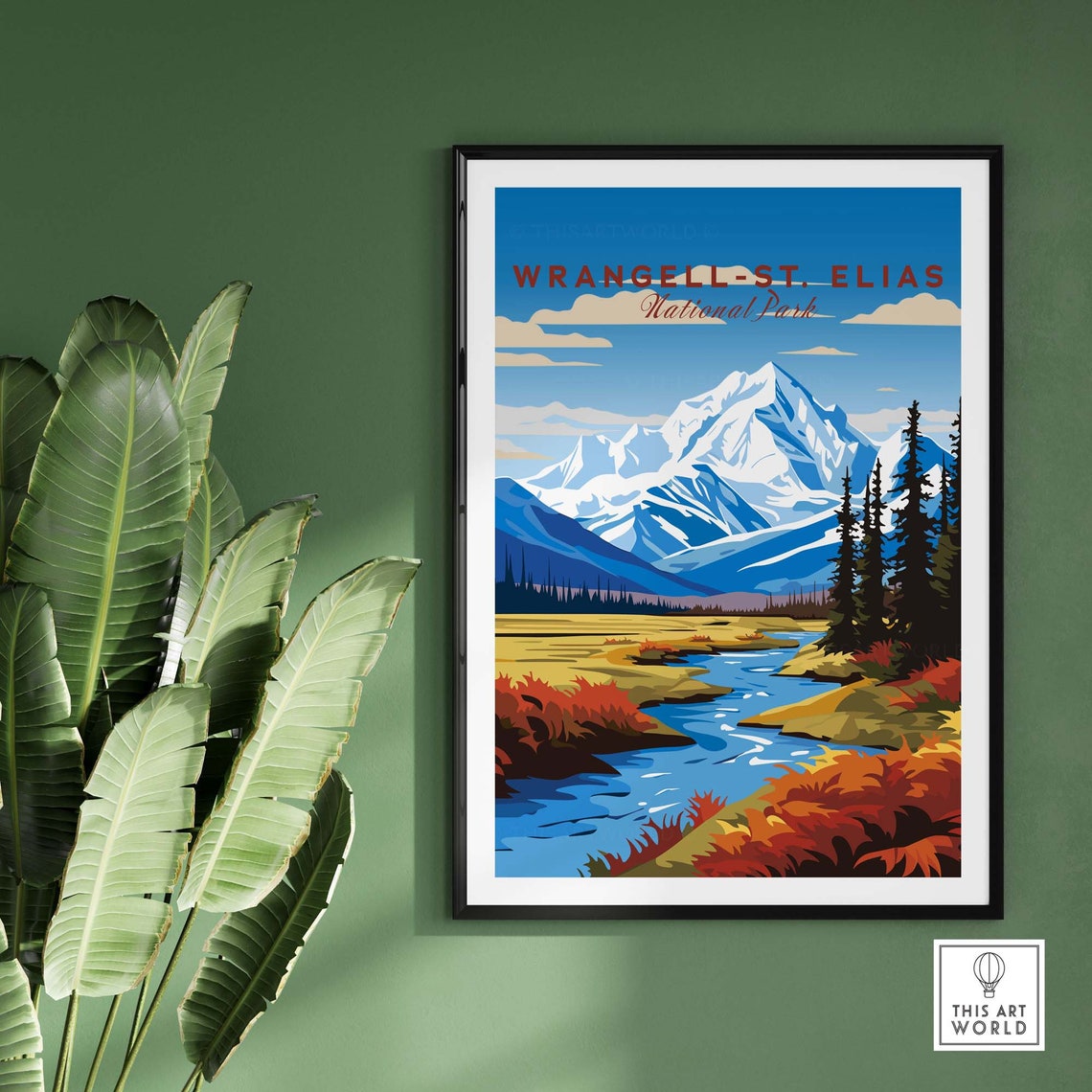 Wrangell St Elias National Park Alaska Glacier Peak River Poster - Image 2
