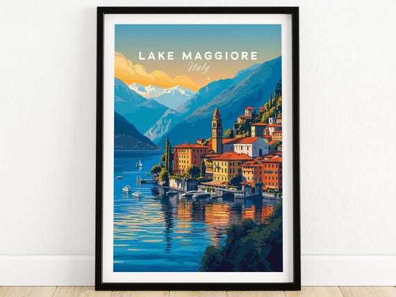 Lake Maggiore Print Wall Art Poster Personalized Gift Housewarming For Her Wedding Large Decor