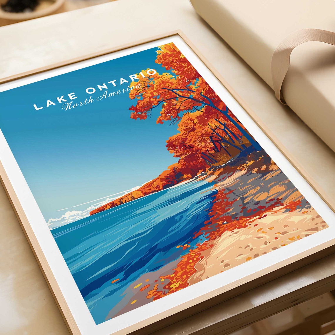 Lake Ontario North America Autumn Shoreline Fall Foliage Poster