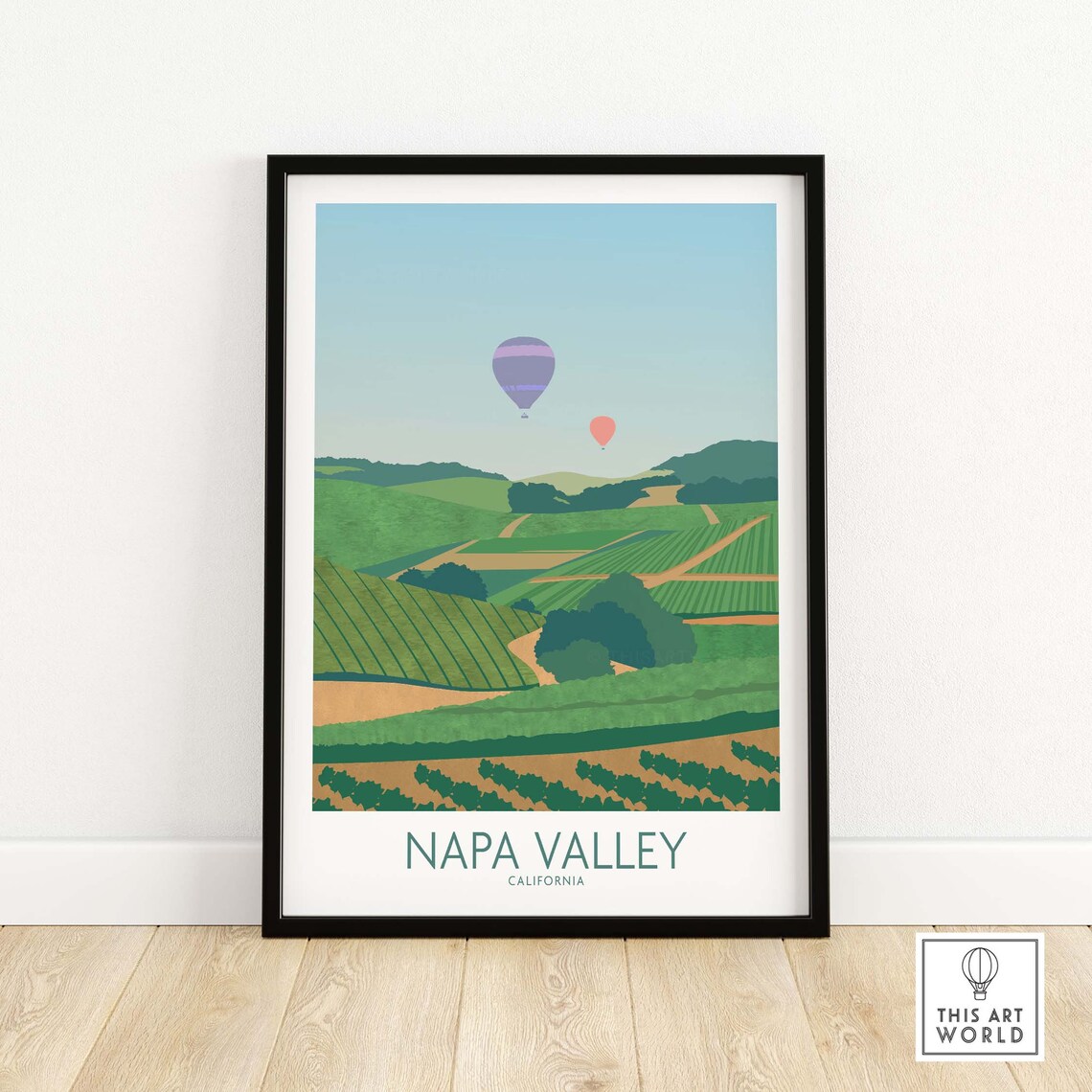 Napa Valley California Travel Poster, Wall Art Print