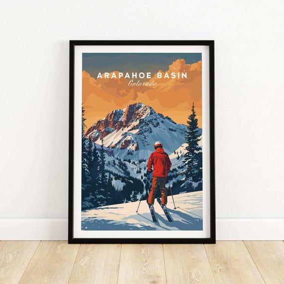 Arapahoe Basin Travel Poster, Colorado Ski Resort