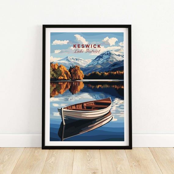 Keswick Lake District Art Print, Living Room Decor
