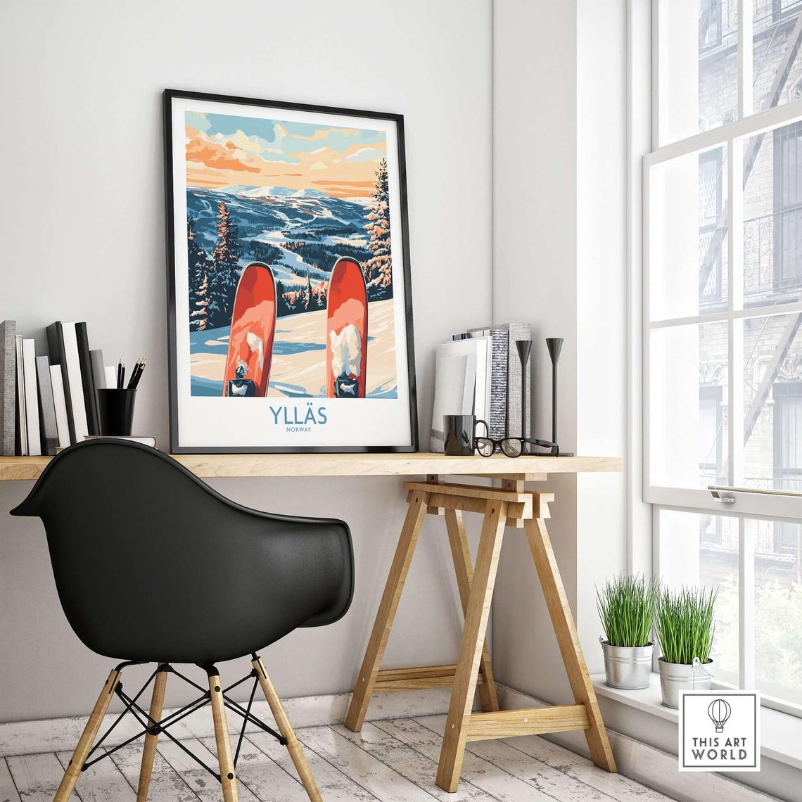 Ylls Ski Resort Travel Poster, Winter Sports Adventure - Image 4