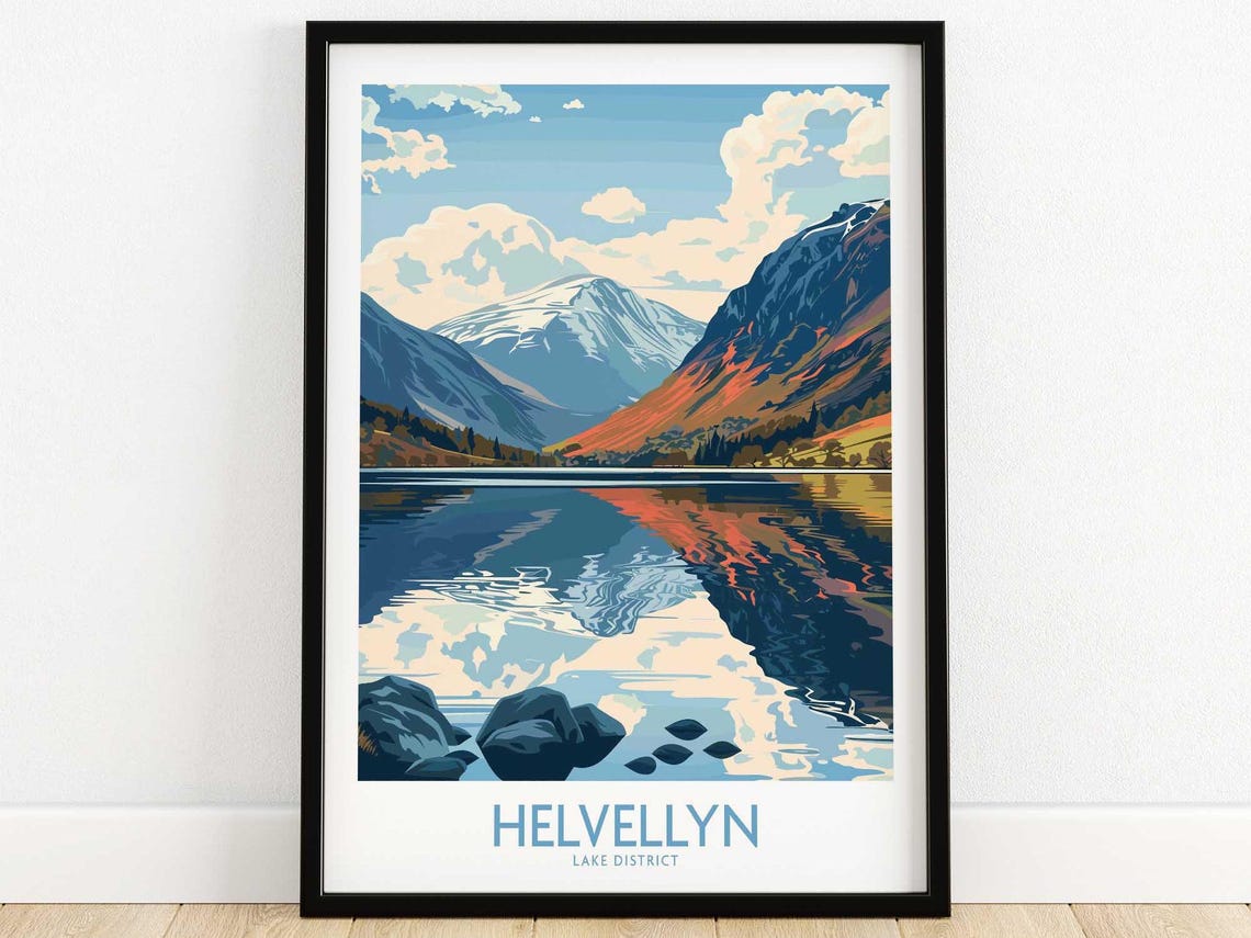 Helvellyn Print Wall Art Travel Poster Home Decor Artwork Gift Illustration Lover
