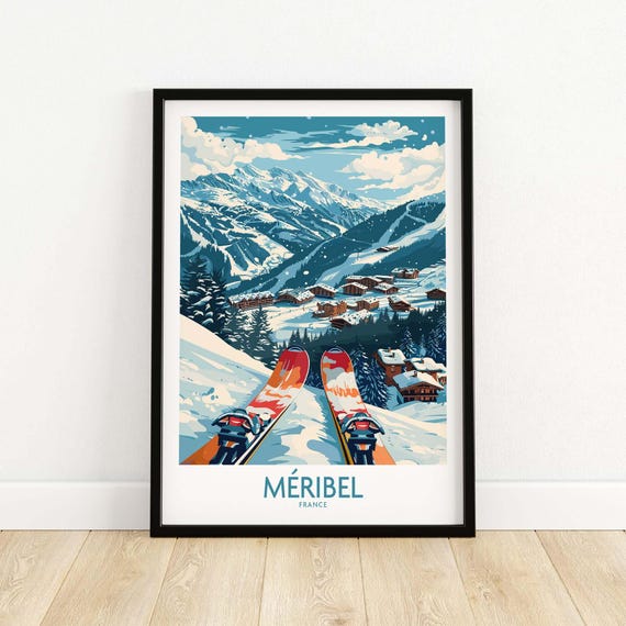 Ski Wall Art Megve Lodge Print Home Decor Room Family Gift France Lovers Poster Winter Sports