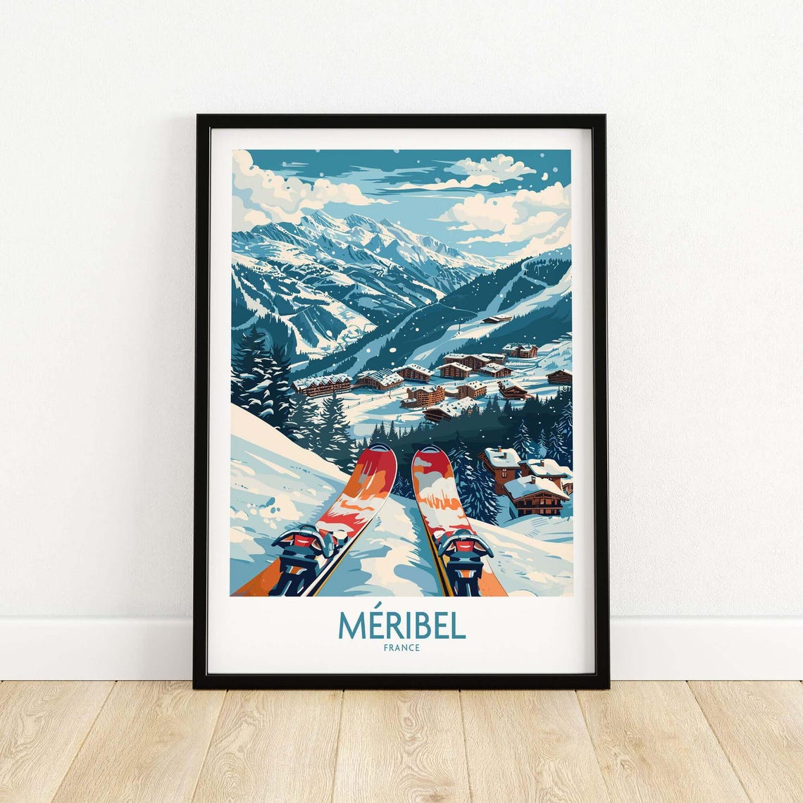Ski Wall Art Megve Lodge Print Home Decor Room Family Gift France Lovers Poster Winter Sports
