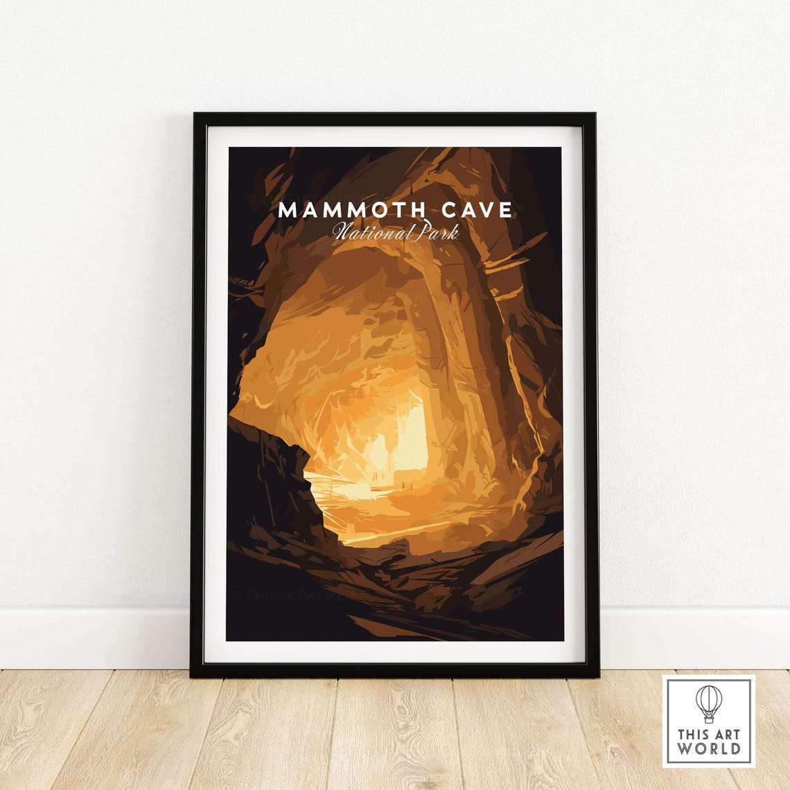 Mammoth Cave National Park Glowing Cavern Interior Scene Poster