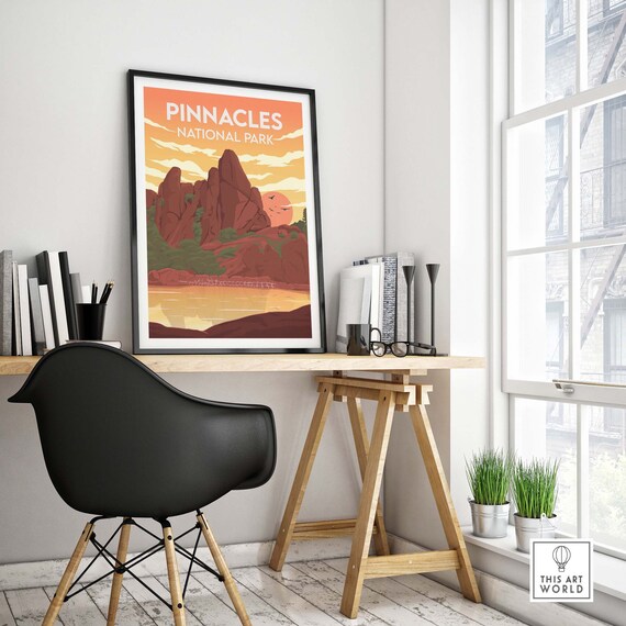 Pinnacles National Park California Red Rock Sunset View Poster