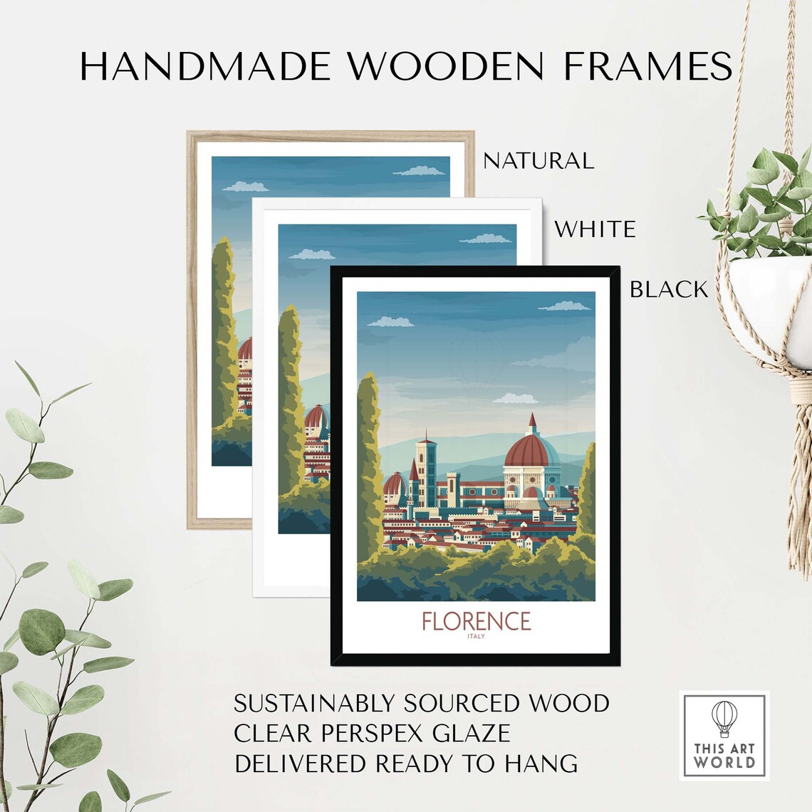 Florence Italy Travel Poster, Home Decor Art Print - Image 2