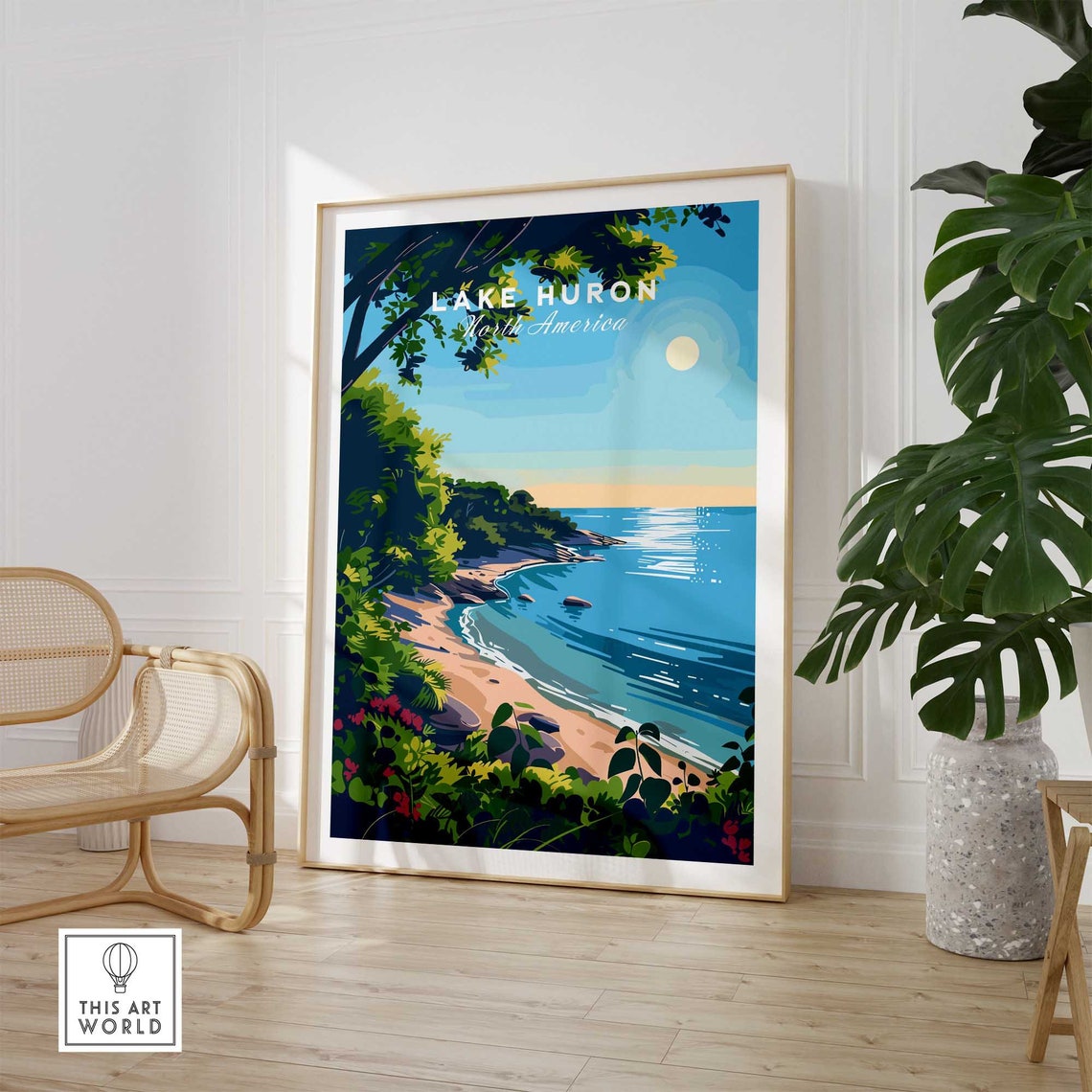 Lake Huron North America Beach Cove Morning Light Travel Poster - Image 2