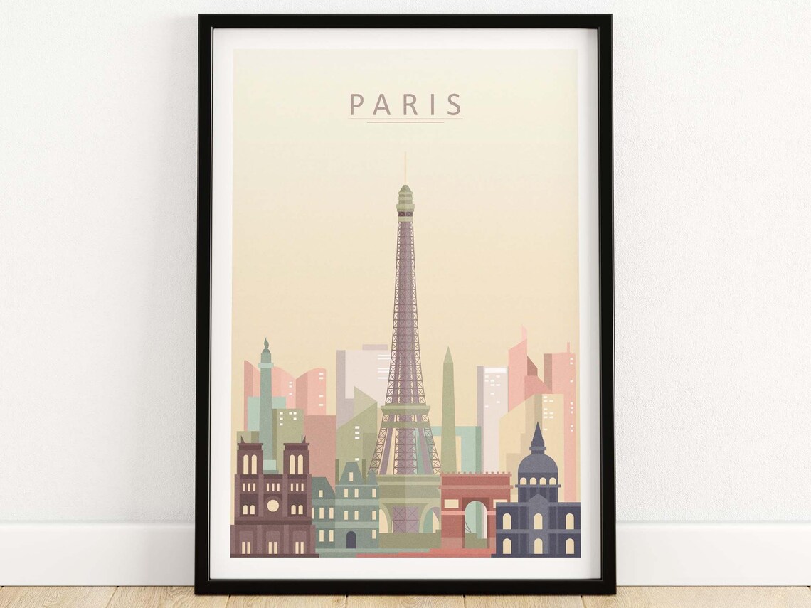 Paris Skyline Minimalist Travel Poster