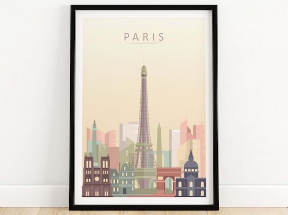 Paris Skyline Minimalist Travel Poster
