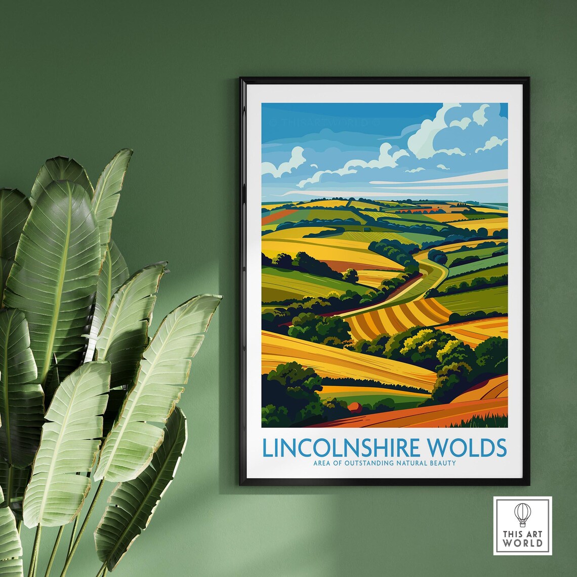 Lincolnshire Wolds England Golden Fields Green Valleys Travel Poster - Image 2