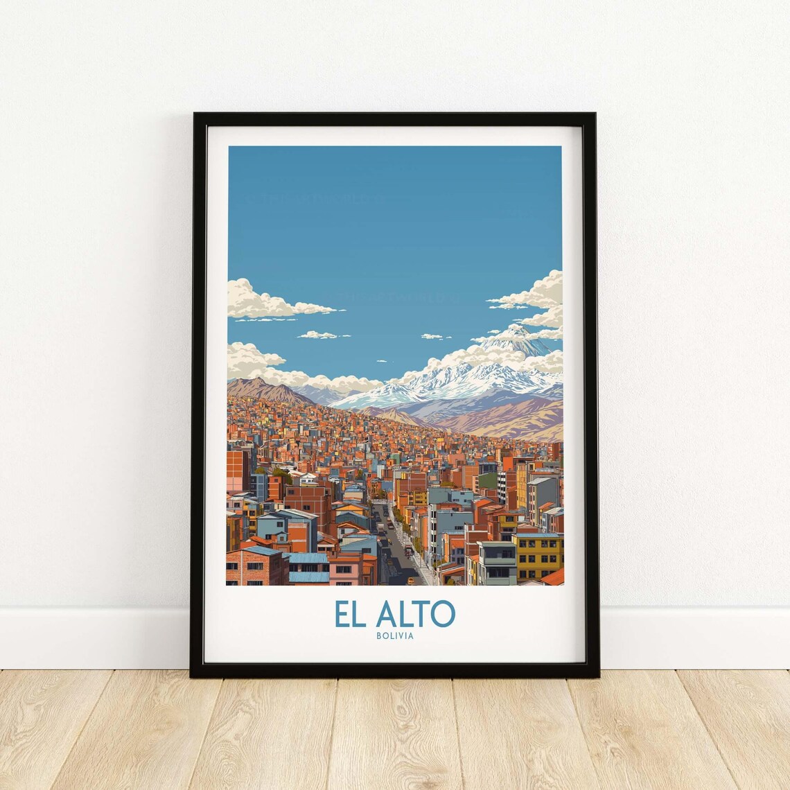 El Alto Bolivia City Panorama Andes Mountain Skyline Travel Poster