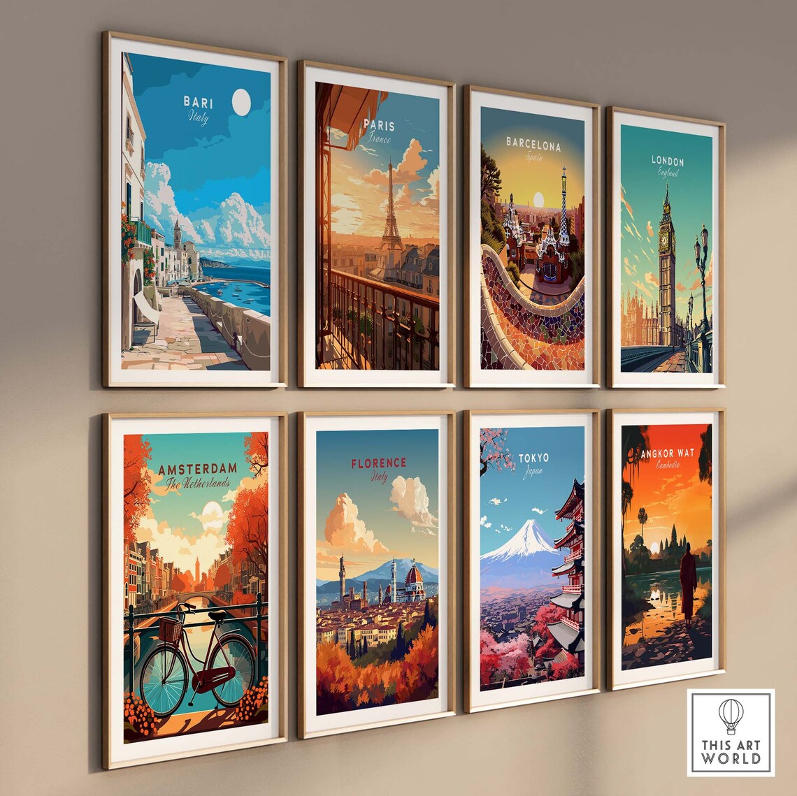 Bari Italy Seaside Promenade Boats Sunny Harbor Walk View Poster - Image 3