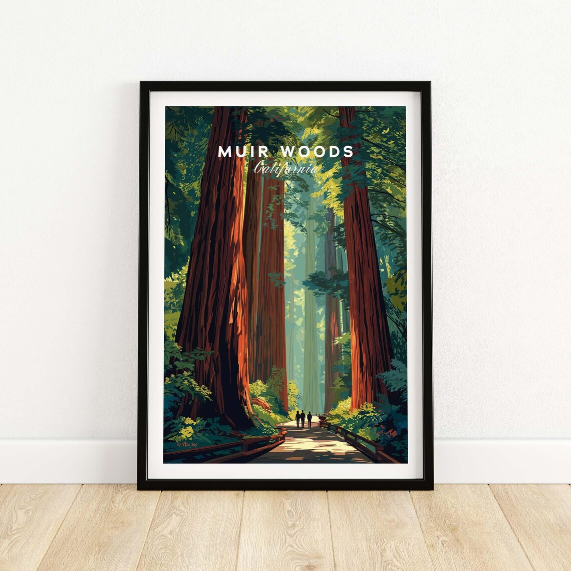 Muir Woods Poster, Redwood Forest Nature Scene