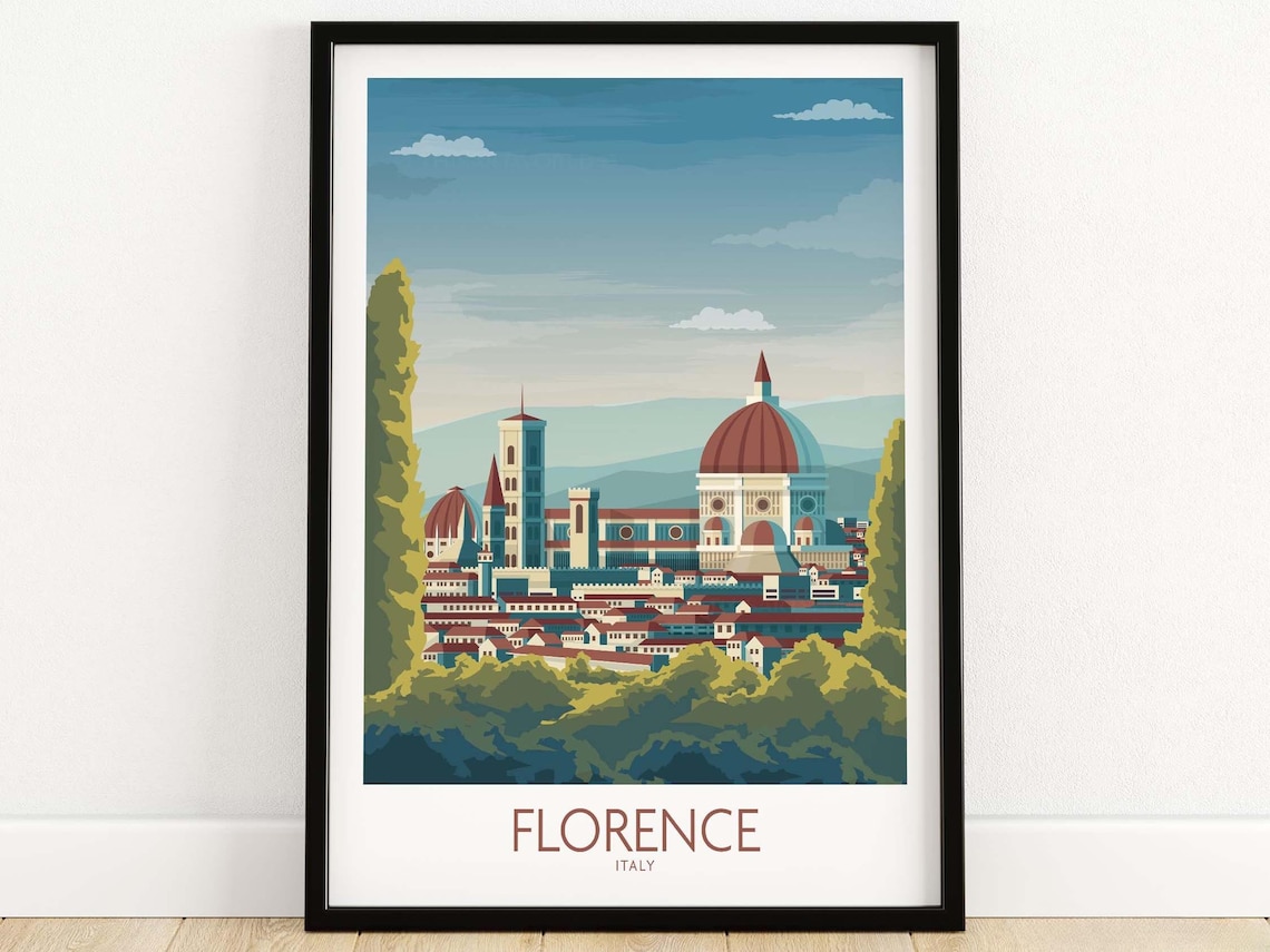 Florence Italy Travel Poster, Home Decor Art Print