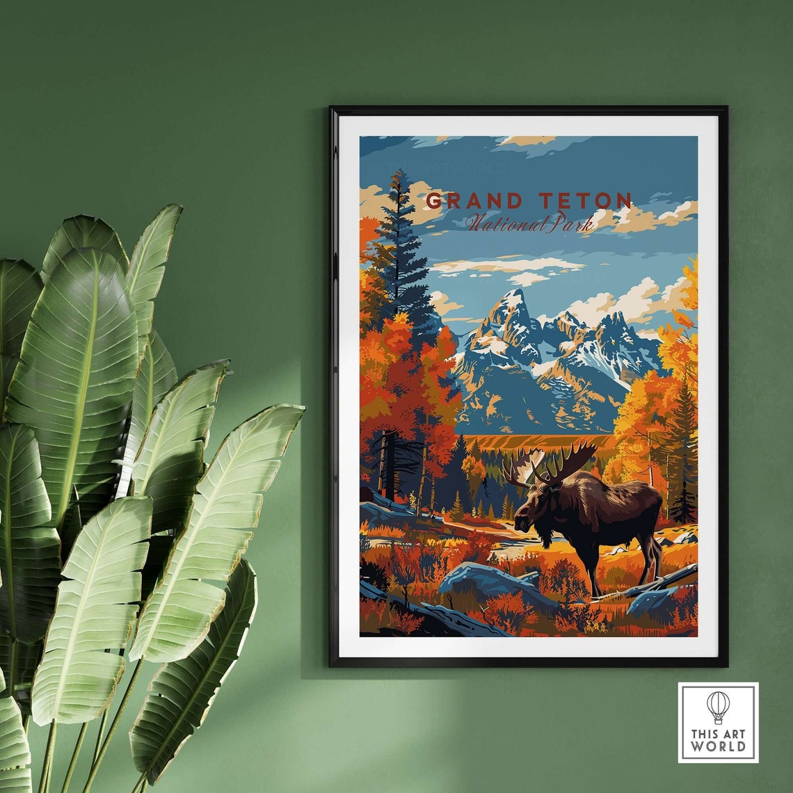 Grand Teton National Park Moose Autumn Peaks Wyoming Wilderness Poster - Image 2