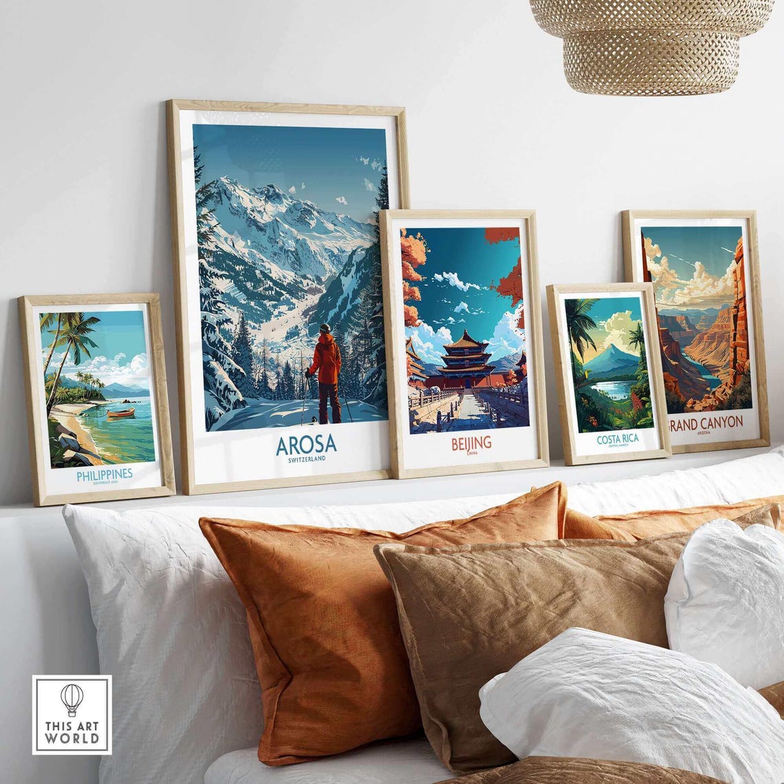 Arosa Ski Resort, Winter Sports Travel Poster - Image 3