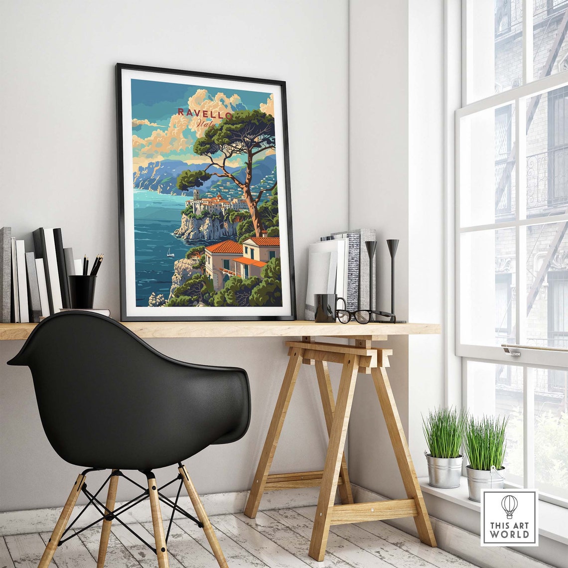 Ravello Italy Umbrella Pine Villa Cliffs Amalfi Coast Poster - Image 4