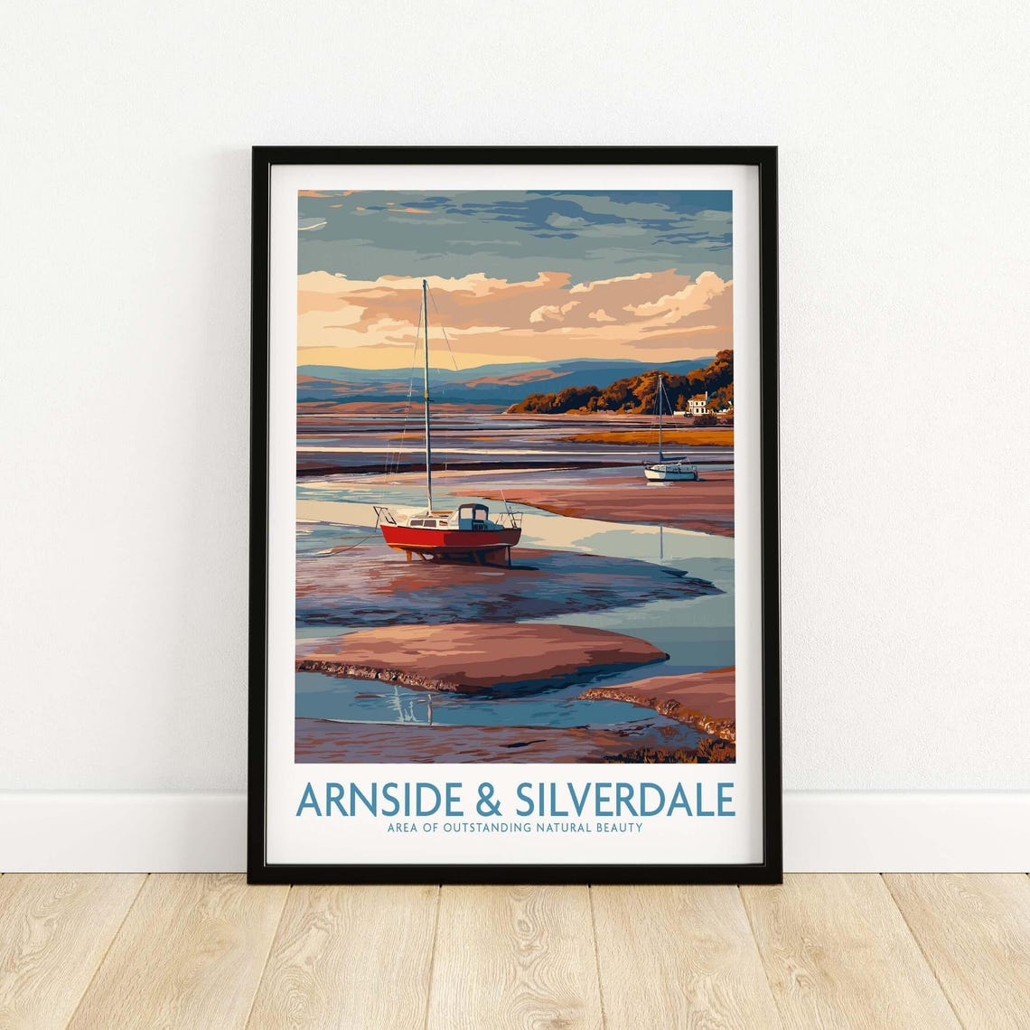Arnside And Silverdale Sailboats Estuary England Travel Poster