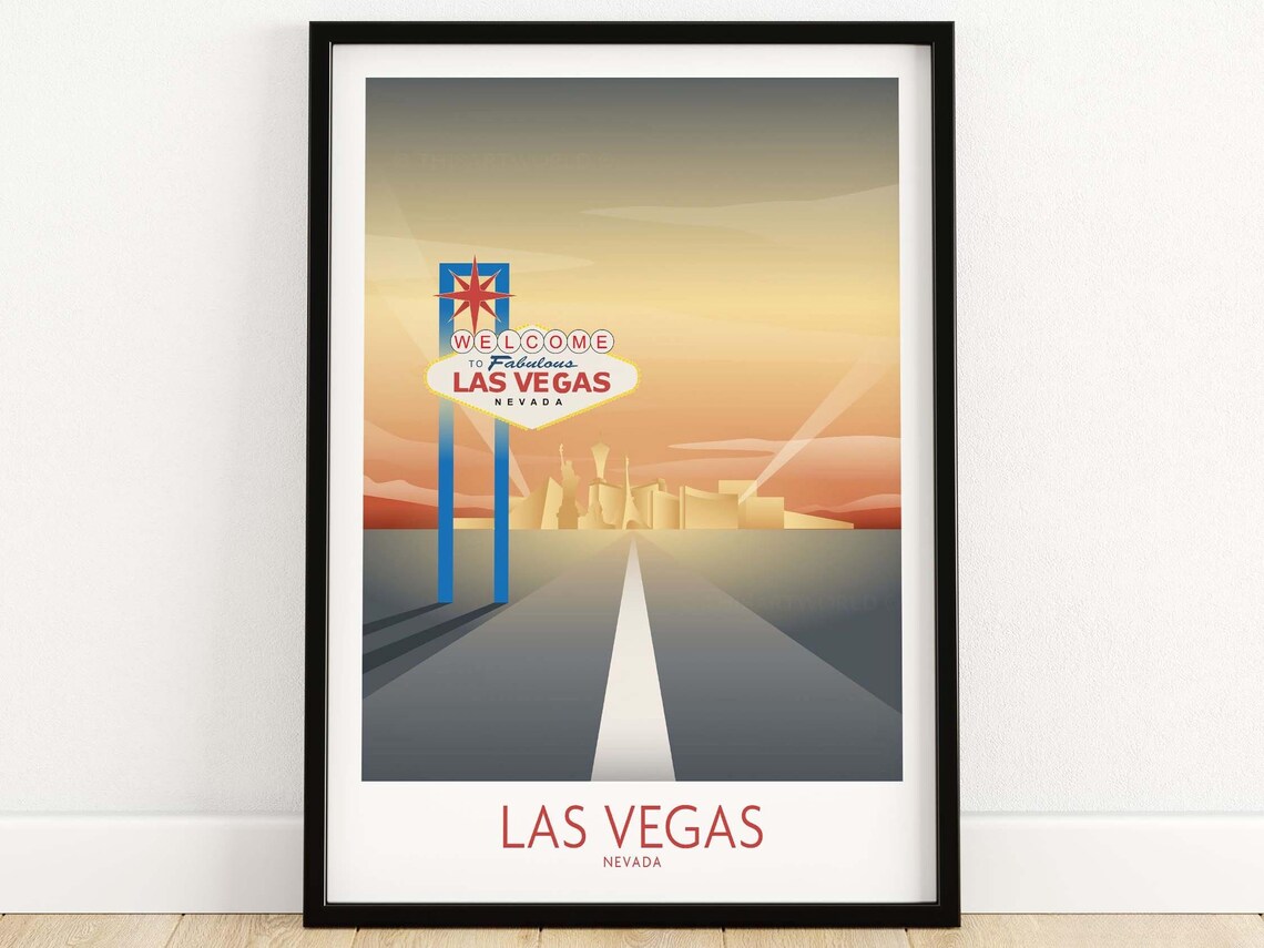Las Vegas Minimalist Skyline Travel Poster