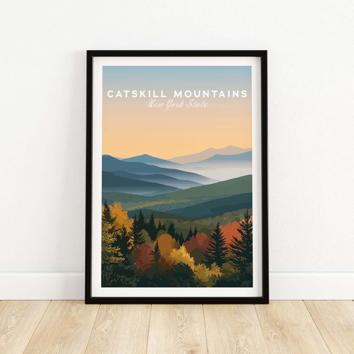 Catskill Mountains Layered Ridges Sunset Autumn Forest Poster