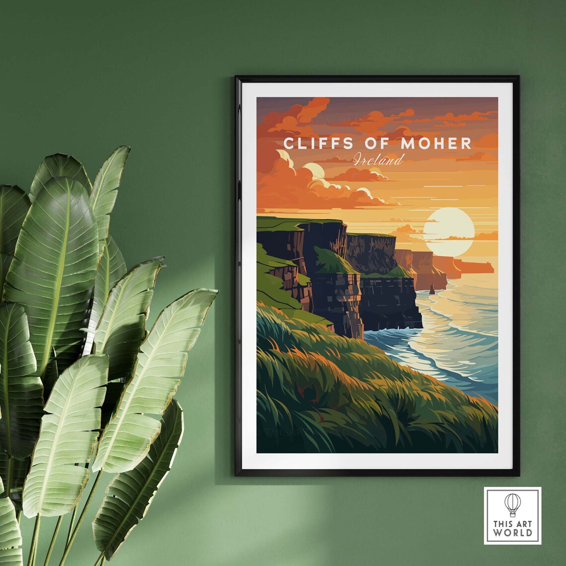 Cliffs Of Moher Ireland Travel Poster, Art Print - Image 2