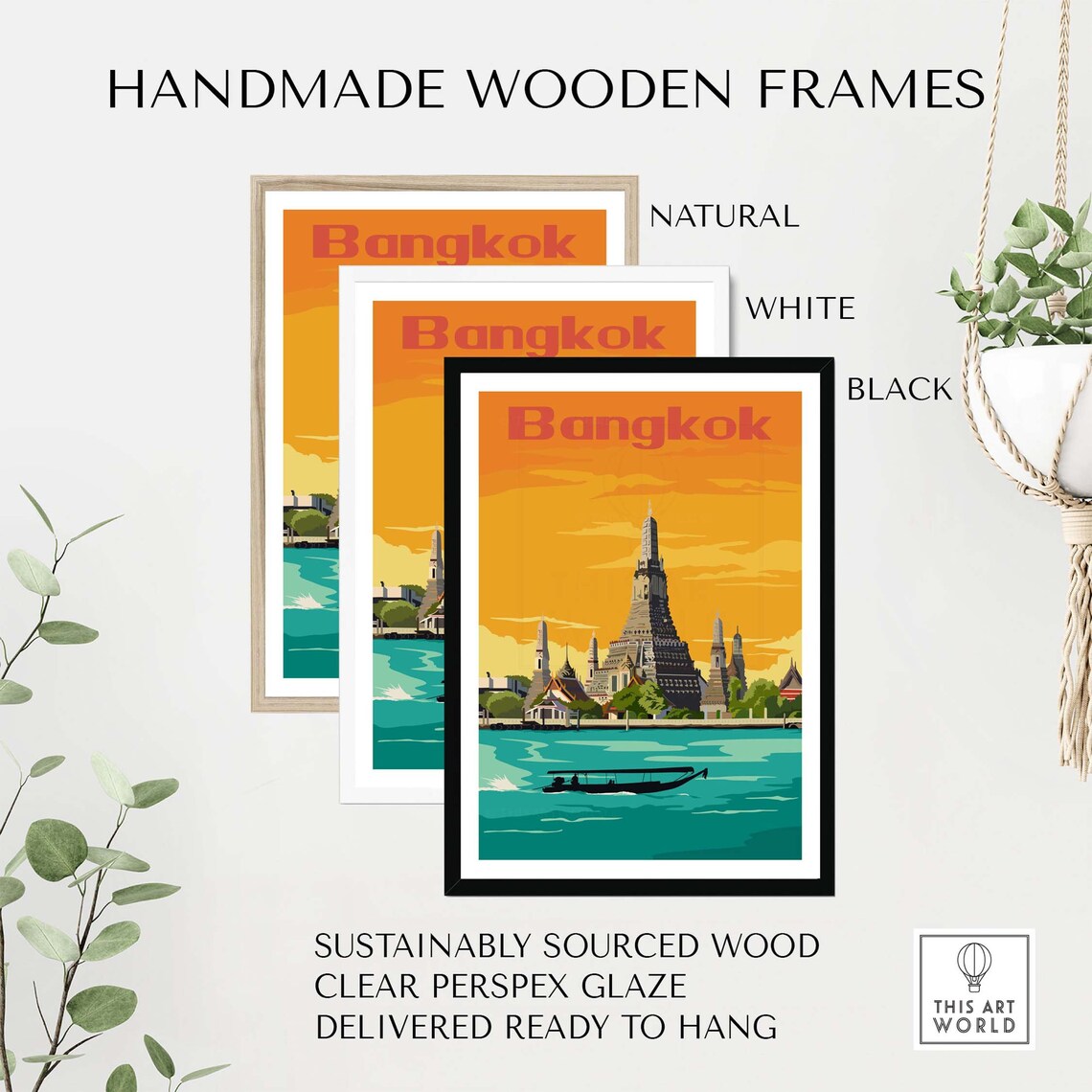 Bangkok Travel Poster, Thailand Wall Art Print - Image 2