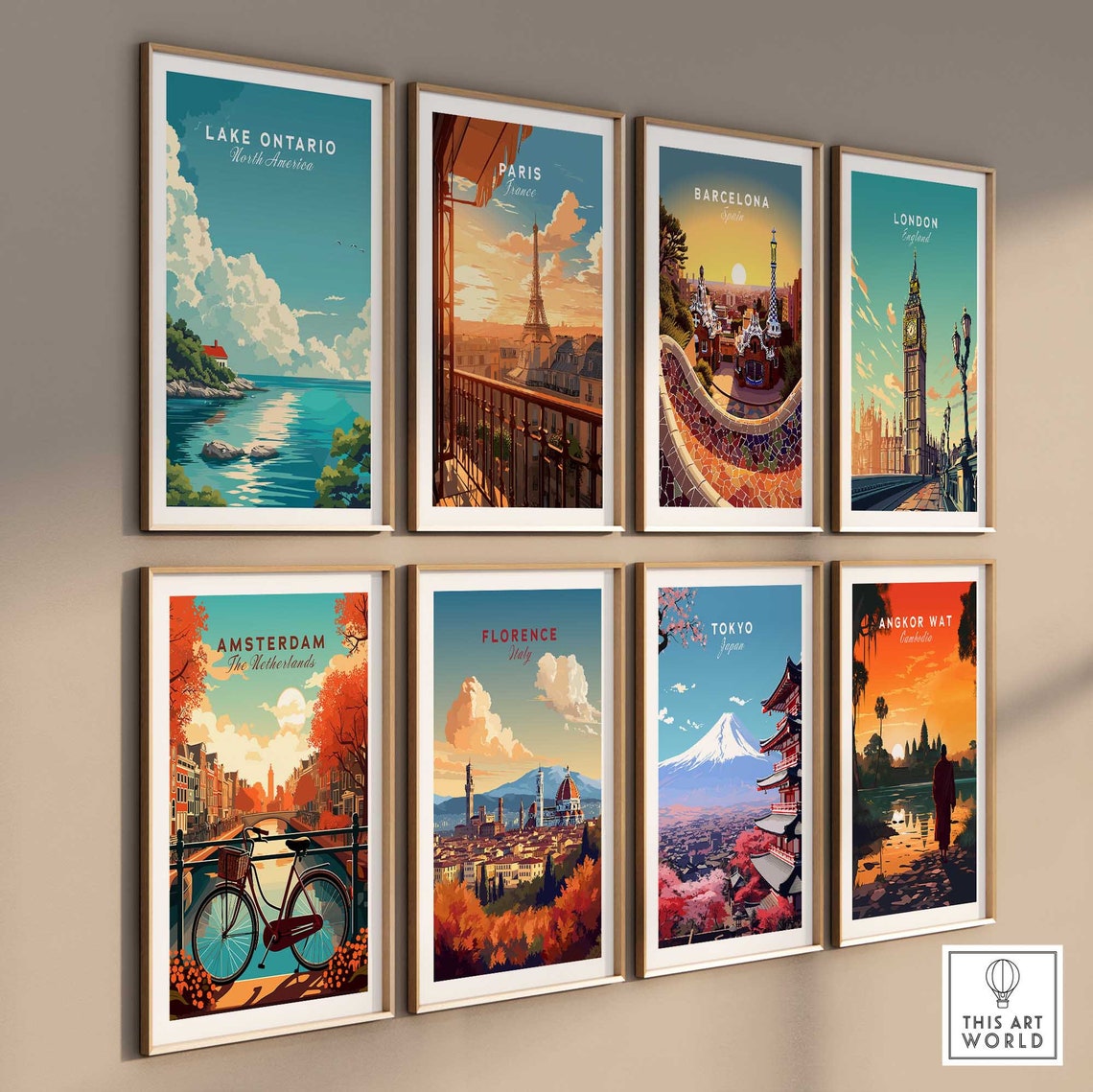 Lake Ontario North America Teal Lake Rocky Coast Travel Poster - Image 3