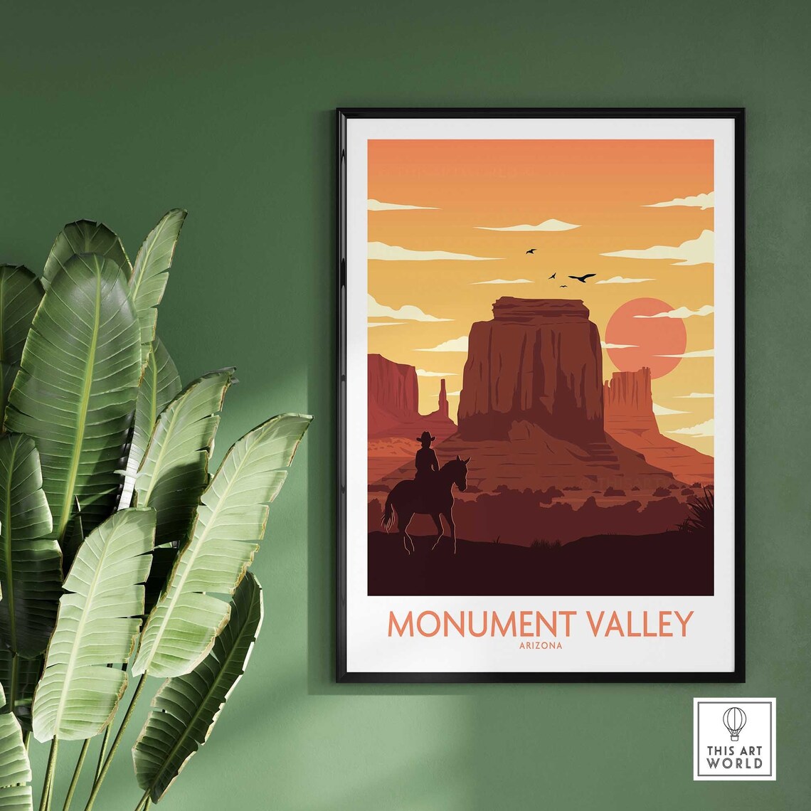 Monument Valley Arizona Travel Poster, Wall Art Print