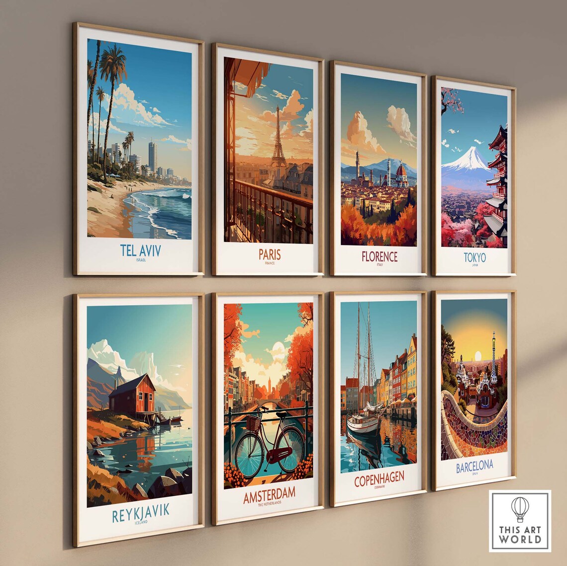 Tel Aviv Travel Poster, Personalized Illustration - Image 3