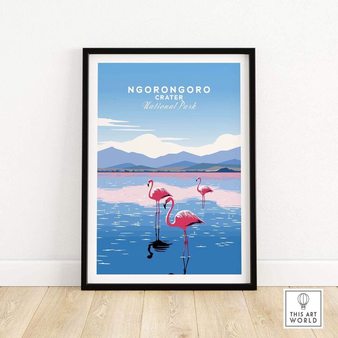 Ngorongoro Travel Poster, Tanzania Art Print