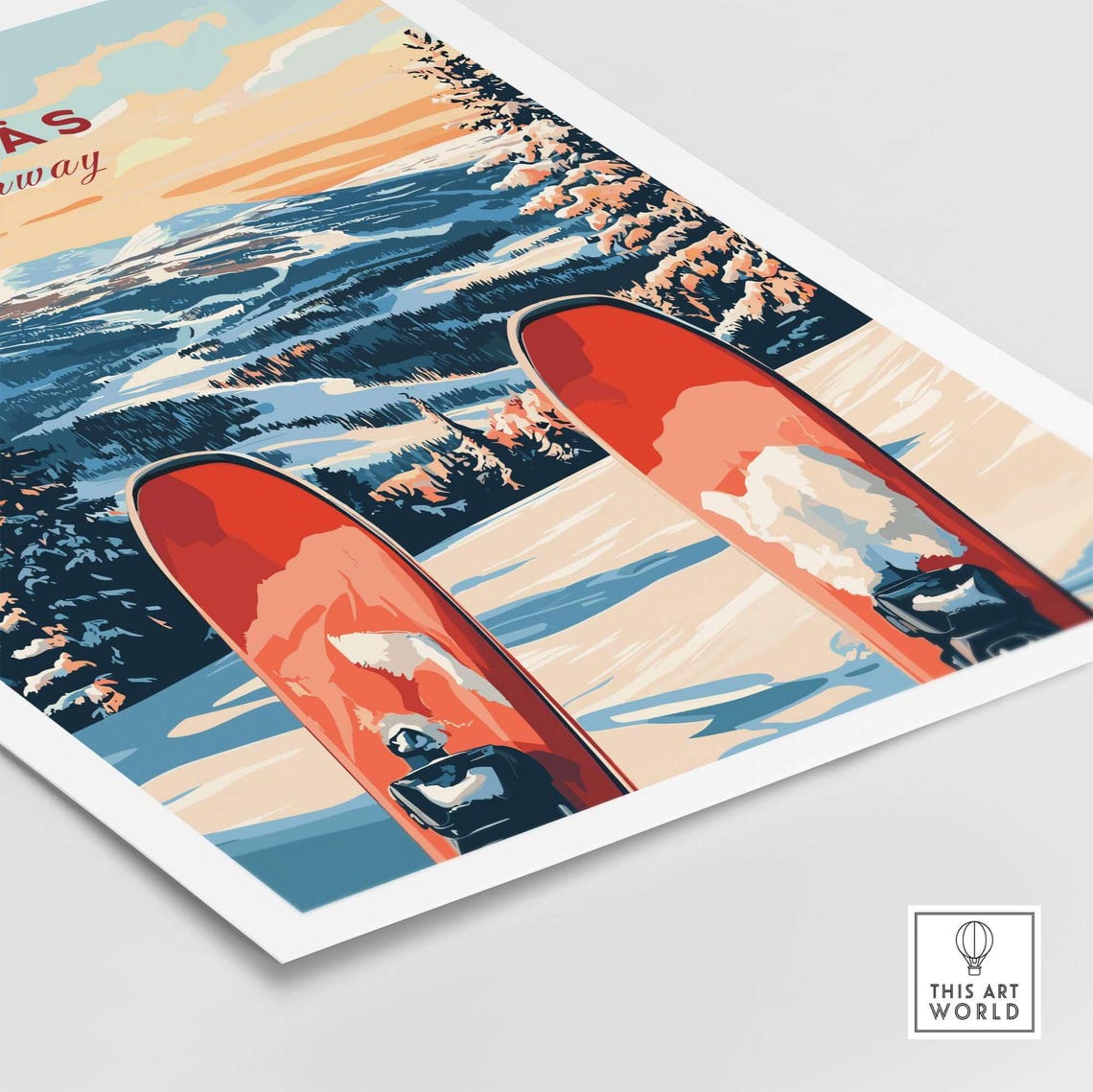 Winter Sports Art Print, Gift for Skier - Image 5