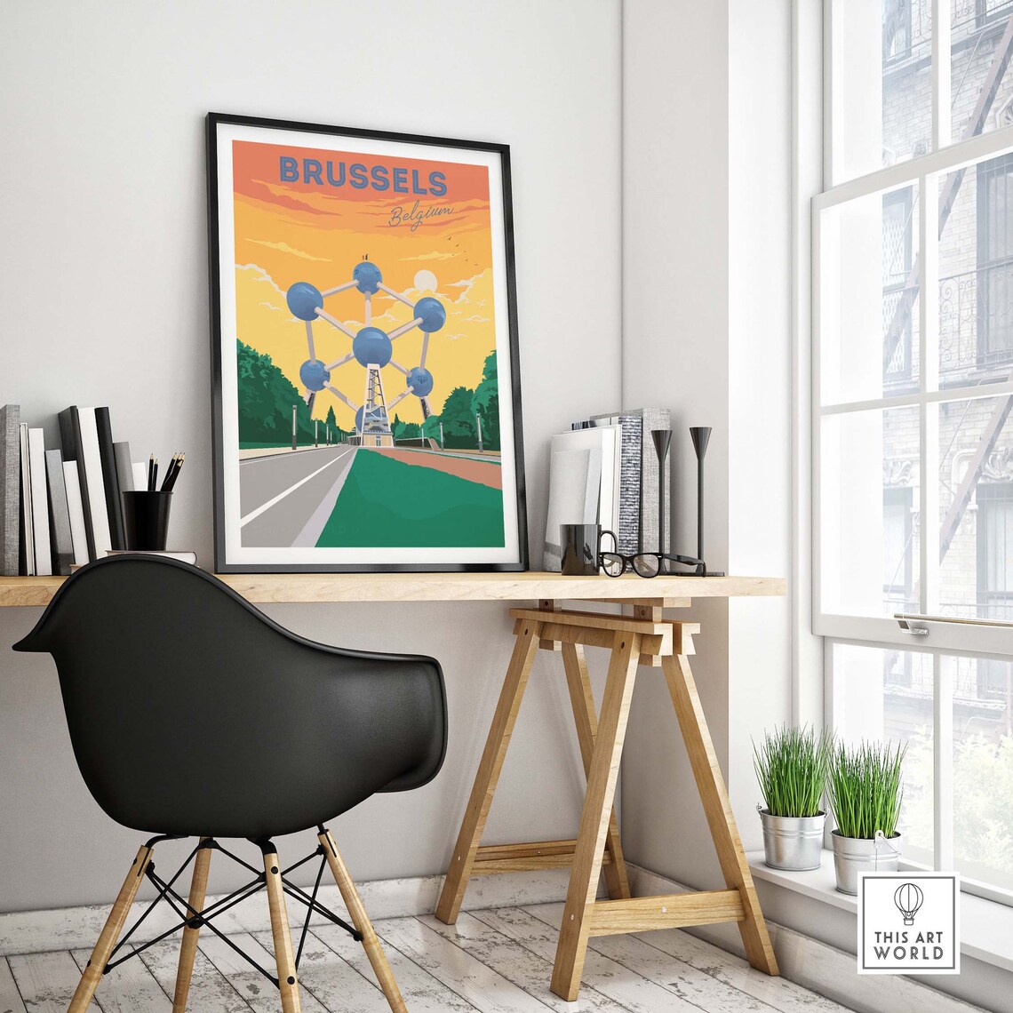 Brussels Belgium Travel Poster Wall Art Print - Image 4