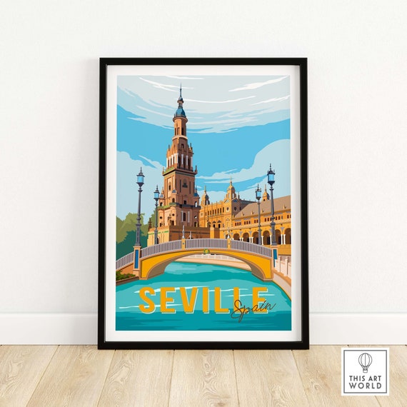 Seville Vintage Travel Poster, Spain Art Print